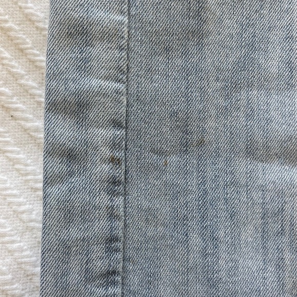 BKE Men's 30R Jake Straight Jeans Faded Light Blue Denim Stretch White Stitch - Picture 14 of 15